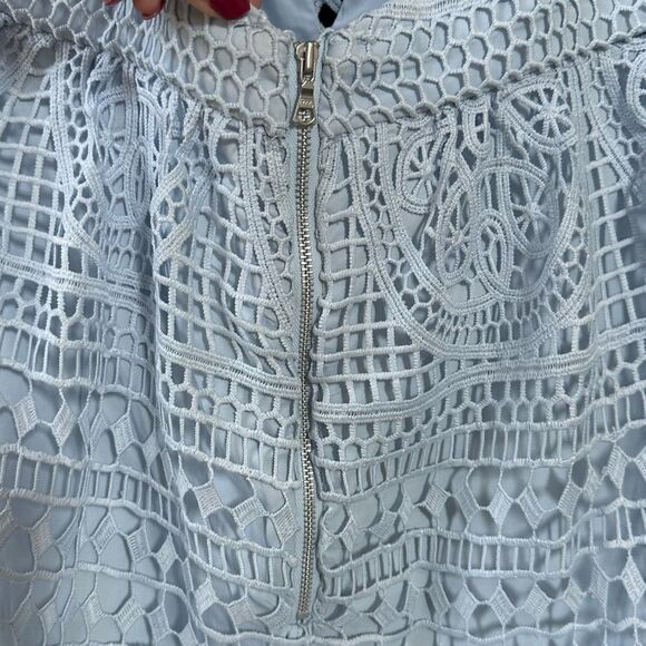 Bardot Light Blue Versailles Lace Dress Size 10 - Picture 10 of 14